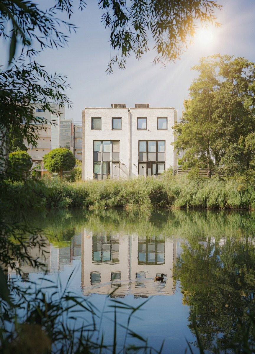 Praktijk de Virieu aan het water in Arnhem, in de zon